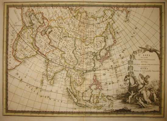 Cassini Giovanni Maria (1745-1824) L'Asia secondo le ultime osservazioni, divisa ne' suoi Stati principali 1788 Roma 